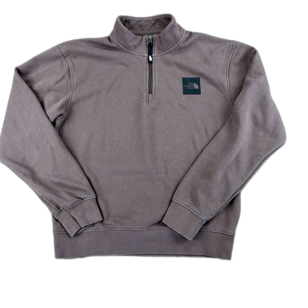 The North Face Box Half Dome 1/4 Zip Smokey Brown Men's Small Sweater